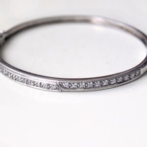 Vintage sterling silver  bracelet en argent 925  CZ cubic zirconia Small size
